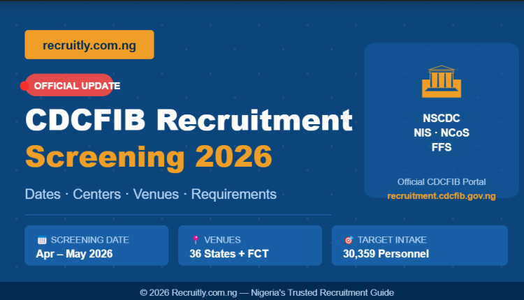 CDCFIB Recruitment Screening 2026: Dates, Centers, Venues, and Everything Shortlisted Candidates Must Know