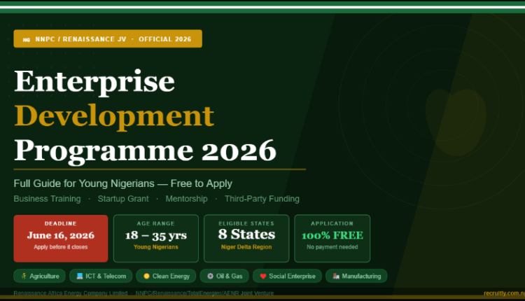 NNPC/Renaissance JV Enterprise Development Programme 2026: Full Guide for Young Nigerians