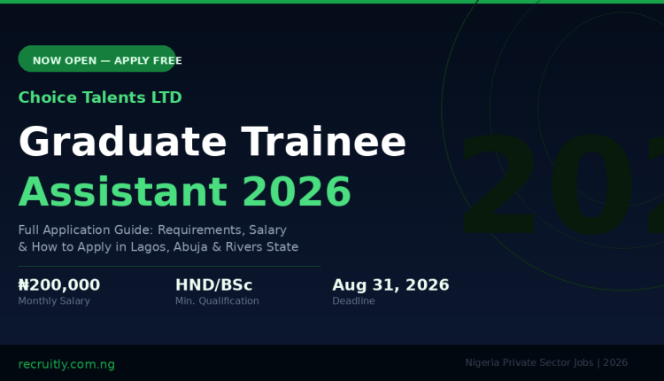 Choice Talents Graduate Trainee Assistant 2026 — Full Application Guide