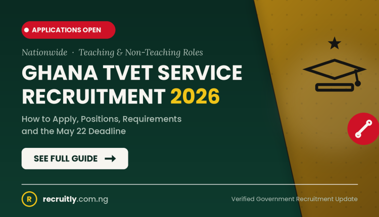 Ghana TVET Service Recruitment 2026: How to Apply, Positions, Requirements & Deadline