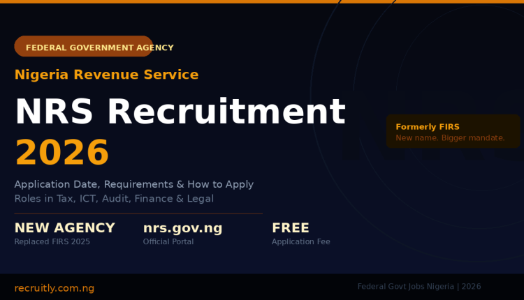 NRS Recruitment 2026: Application Date, Requirements, and How to Apply
